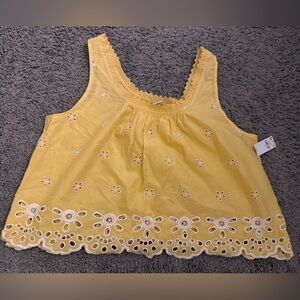 Cute Old Navy Yellow Eyelet Top